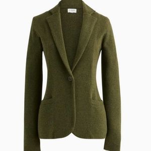 NWT J.Crew Schoolboy Sweater Blazer in Olive Green, Sz Small